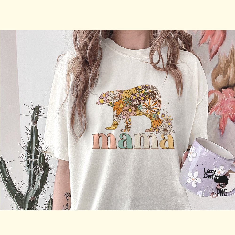 Mama Bear Flowers PNG Sublimation_ 1.png