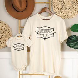 western daddy and mini matching shirt, howdy father's day shirt, gift for dad, dad and kid western shirt, country dad cr