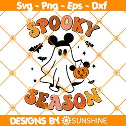 Boo Spooky Season SVG, Trick Or Treat Svg, Spooky Vibes Svg, Boo Svg, Halloween Svg, File For Cricut