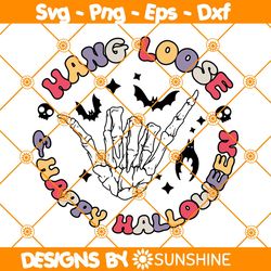 Hang Loose And Happy Halloween SVG, Skeleton Hand Sign Svg, Halloween Svg, File For Cricut