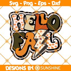 Hello Fall SVG, Fall Svg, Pumpkin Season Svg, Autumn Hello Fall Vibes Svg, Thanksgiving SVG, File For Cricut
