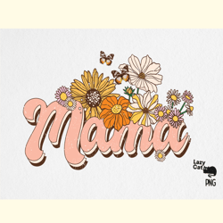 mom retro flower png sublimation