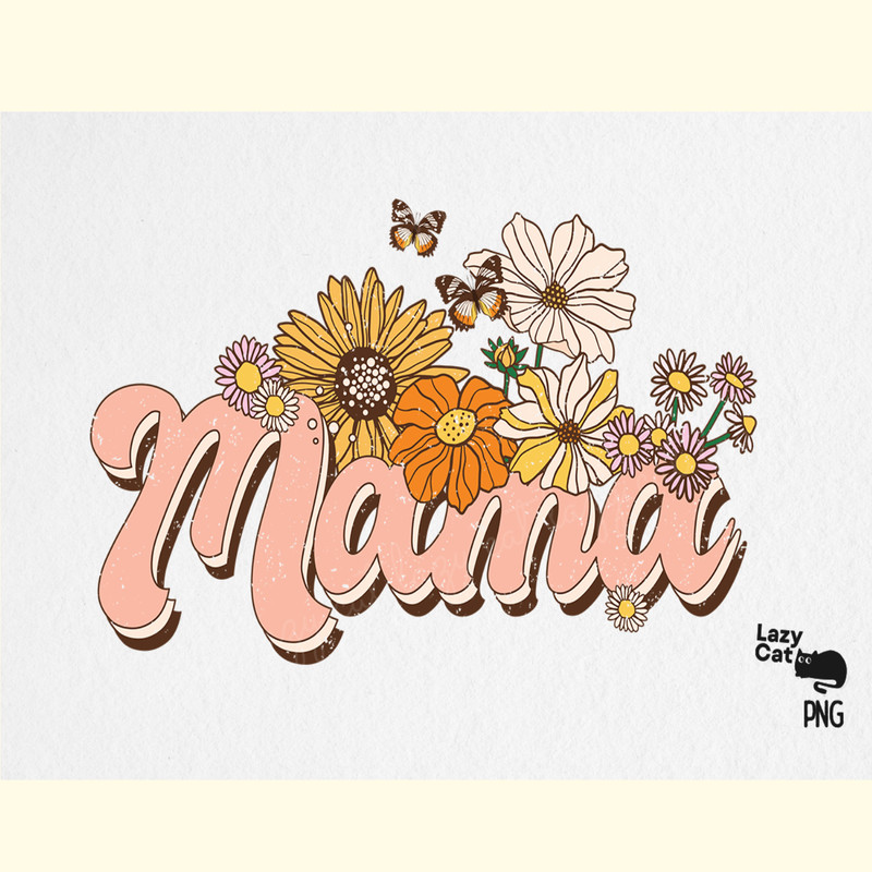 Mom Retro Flower PNG Sublimation.png
