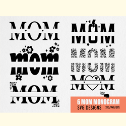 mothers day mom monogram svg bundle