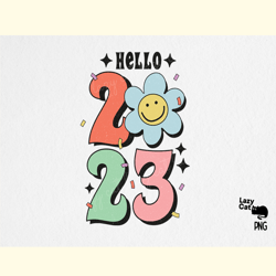 new year 2023 retro png sublimation