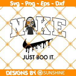 Nike Just Boo It x Baby The Nun Svg, Horror Character Svg, Nike Just Boo It Svg, Baby The Nun Svg, Halloween Horror Svg