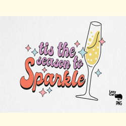 new year champagne retro png sublimation