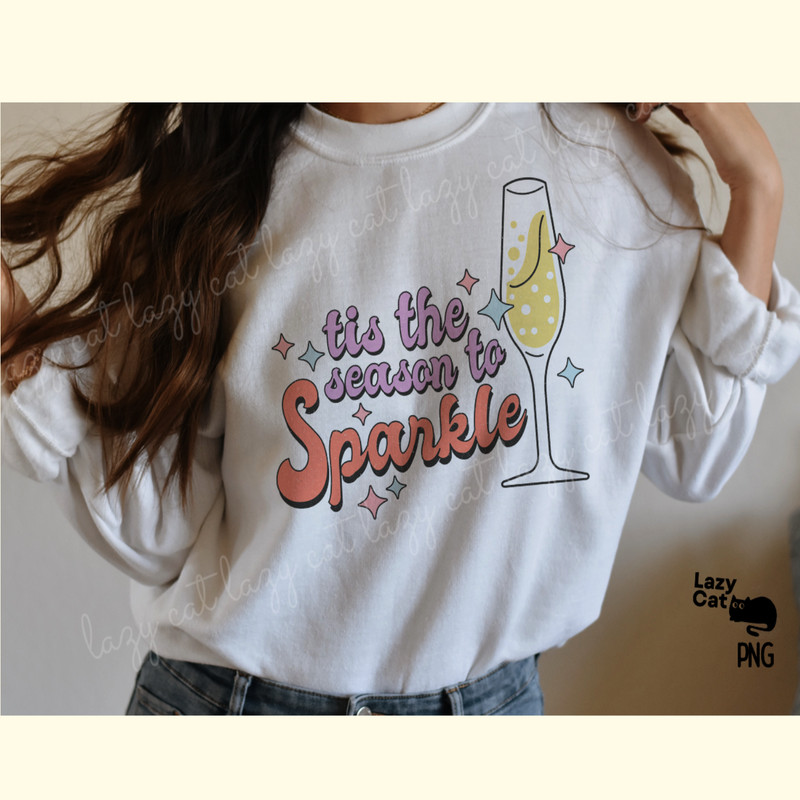 New Year Champagne Retro PNG Sublimation_ 2.png
