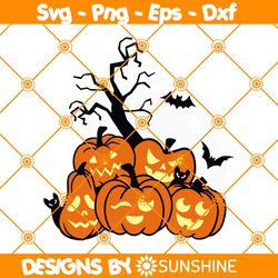 Spooky Jack O Lantern Svg, Halloween Svg, Pumpkin SVG, Pumpkin Face Svg, Moon Svg, Gift For Halloween SVG