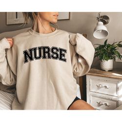nurse crewneck, nurse college sweatshirt, comfort retro nurse shirt, emergency nurse tshirt, gift for nurse, unisex nurs
