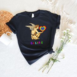 be kind shirt,gay angel shirt,colorful gay shirt,pride month shirt,queer shirt,trans shirt,lesbian shirt,love is love,pr