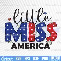 4th of july, little miss usa clipart, patriotic png file for sublimation printing, stars and stripes clipart,