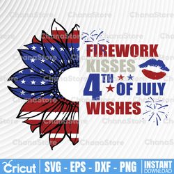 fireworks kisses 4th of july wishes svg cut file printable vector clip art 4th of july shirt independence day svg