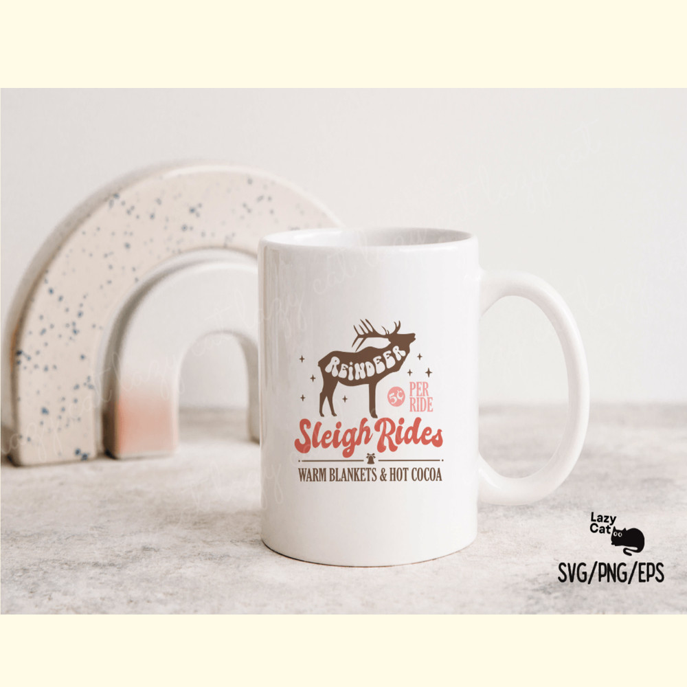 Reindeer Sleigh Ride Christmas Sign SVG_ 2.png