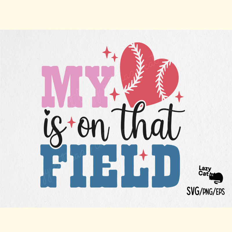Retro Baseball Heart SVG Design.png