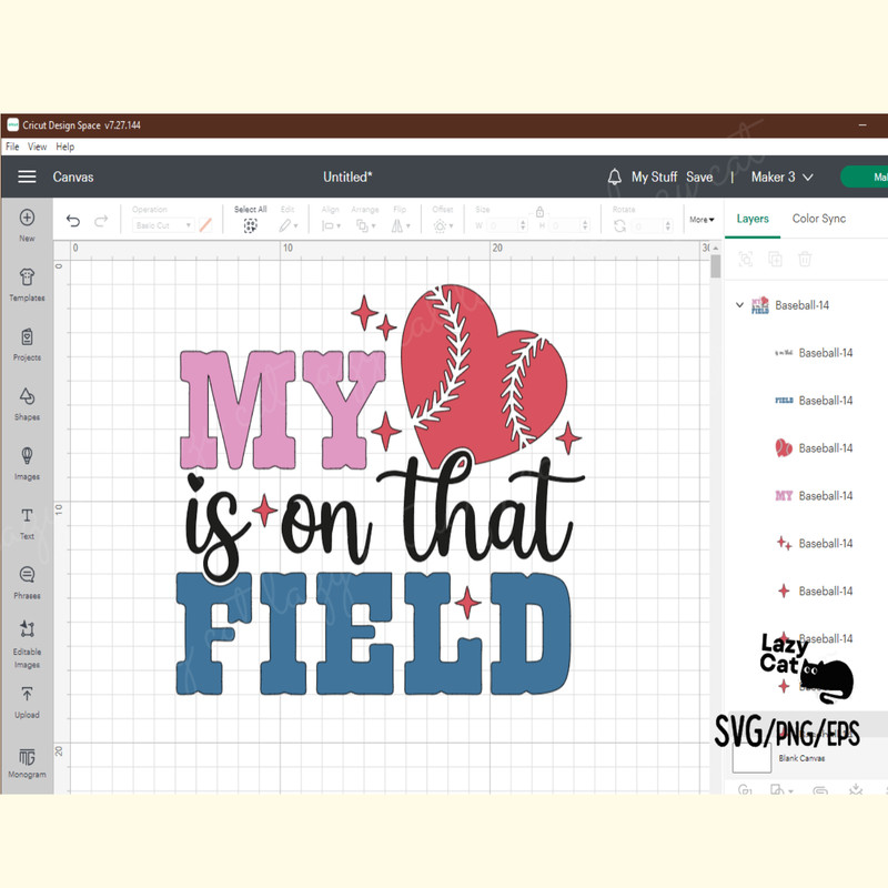 Retro Baseball Heart SVG Design_ 2.png