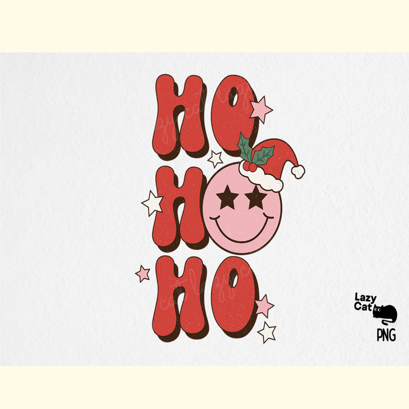 Retro Christmas Ho Ho Ho Sublimation.png