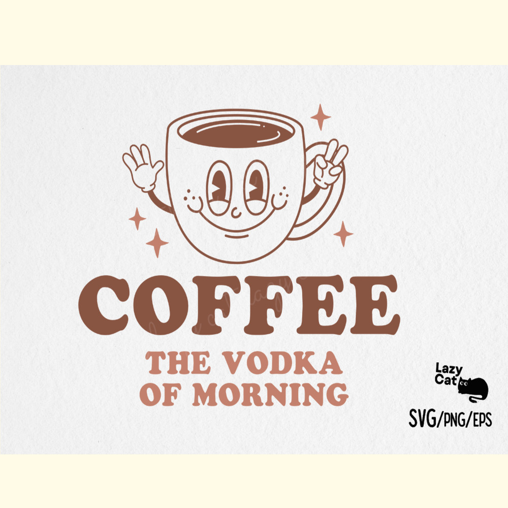 Retro Coffee Funny Quote SVG Design.png