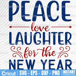 peace love laughter for the new year svg,  red white blue stars stripes svg clipart clip art digital cut files fourth