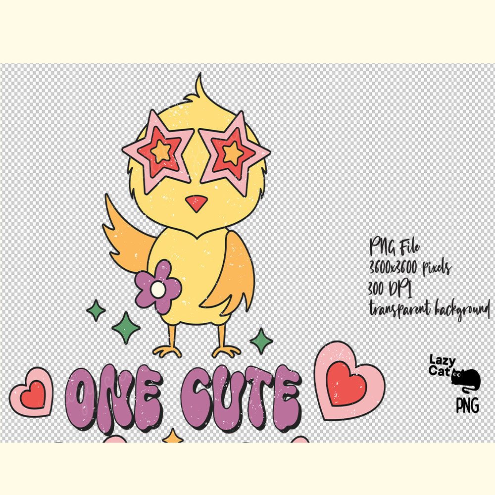 Retro Easter Chick PNG Sublimation_ 0.png