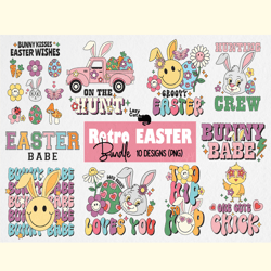 retro easter png sublimation bundle