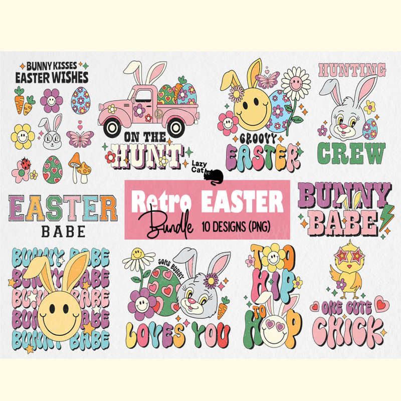 Retro Easter PNG Sublimation Bundle.png