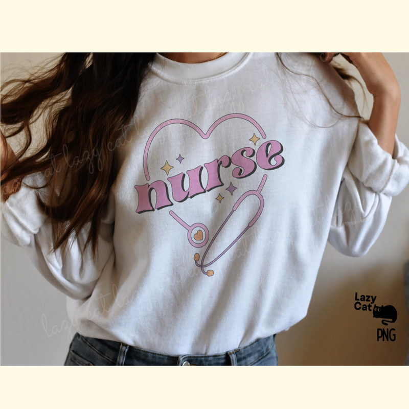 Retro Nurse Love PNG Sublimation_ 2.png