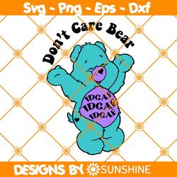 Dont Care Bear SVG, 90s cartoon Svg, Funny Cartoon Svg, IDGAF Goth Pastel Emo 90s cartoon Gift,File for Cricut