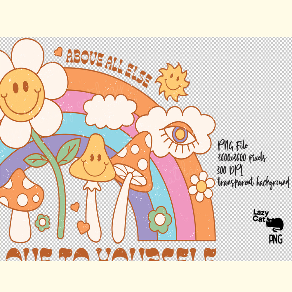 Retro Rainbow Quote PNG Sublimation_ 0.png