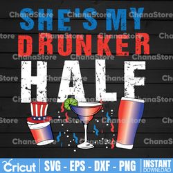 mens she's my drunker half png 4th of july matching boyfriend husband  patriotic american, patriot png