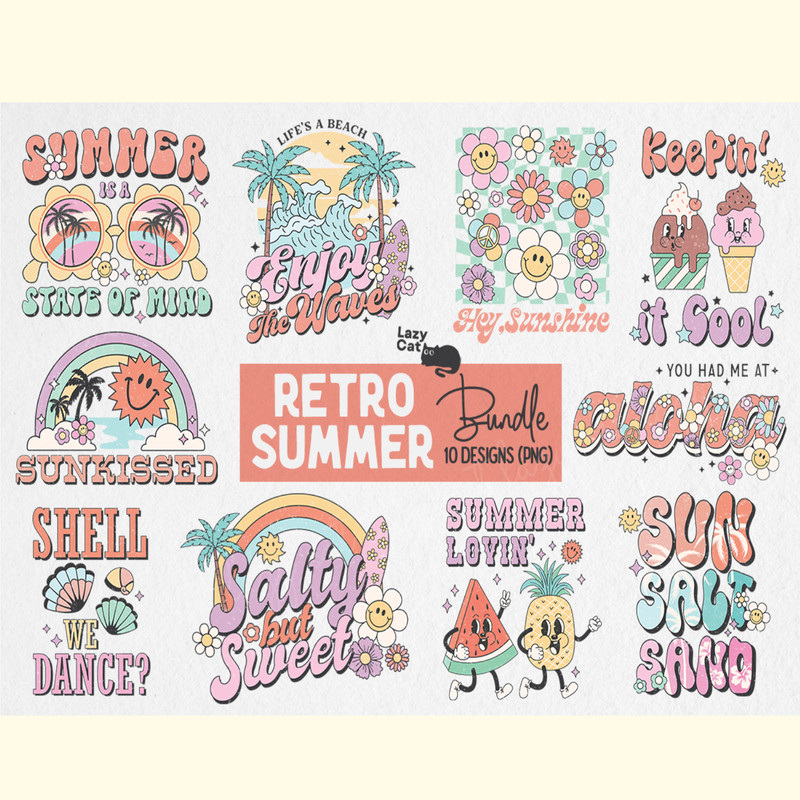 Retro Summer PNG Sublimation Bundle.png