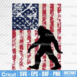 bigfoot flag american svg, bigfoot 4th of july american usa flag, independence day svg bigfoot love dowload file svg png