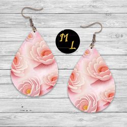 flowers earrings design png, earrings sublimation,roses earrings sublimation,teardrop sublimation design