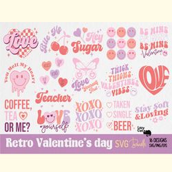 retro valentines day svg bundle