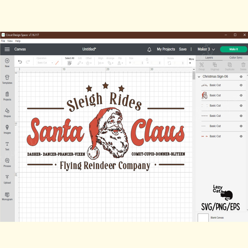 Santa Claus Christmas Sign SVG Design_ 4.png