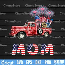Mom American flag truck png 4th of July sublimation PNG designs downloadsN digital download Patriotic png design