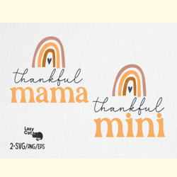 thankful mama and mini svg design