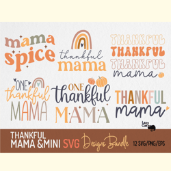 thankful mama mini svg design bundle