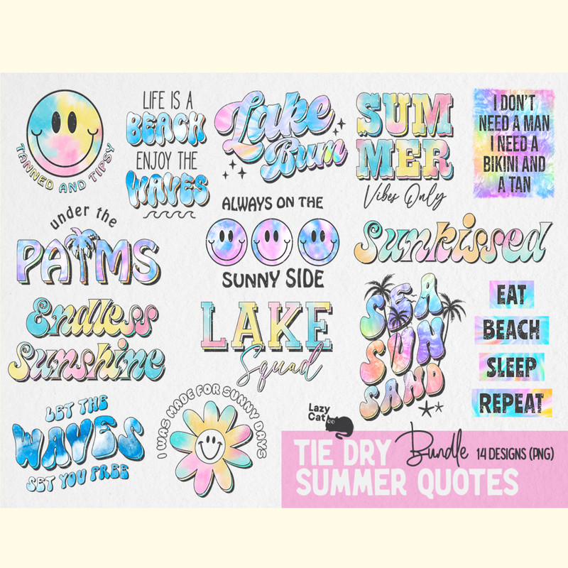 Tie Dye Summer Quote Sublimation Bundle.png