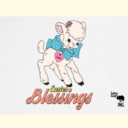 vintage easter lamb png sublimation
