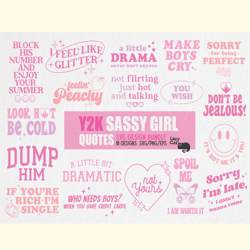 Y2K Sassy Girl Quotes SVG Design Bundle