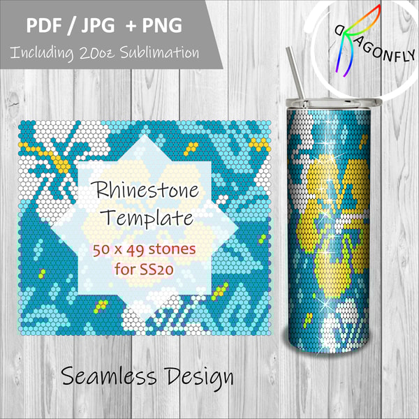 Hawaiian RHINESTONE TUMBLER Template SS20-5mm 50X49stones - | Inspire ...