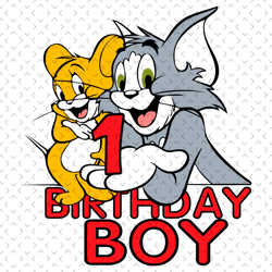 tom and jerry 1 birthday boy svg, birthday svg, 1st birthday boy svg, 1 years old svg, tom and jerry svg, tom and jerry