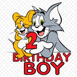 tom and jerry 2 birthday boy svg, birthday svg, 2nd birthday boy svg, 2 years old svg, tom and jerry svg, tom and jerry
