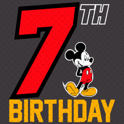 mickey 7th birthday svg, birthday svg, 7th birthday svg, 7 years old svg, mickey svg, mickey birthday svg, 7 years old g