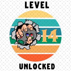 level 14 unlocked svg, birthday svg, 14th birthday svg, 14 years old svg, 14 years old boy svg, birthday boy svg, level