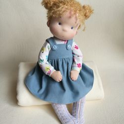 waldorf doll 15 inch to order, textile doll, steiner doll baby. natural organic personalized doll.