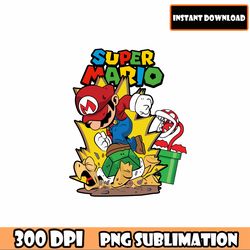 super mario png bundle, clipart transparent images printable mario, digital super mario sublimation super mario design