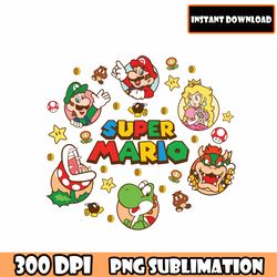 super mario png bundle, clipart transparent images printable mario, digital super mario sublimation super mario design