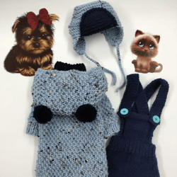 Dog clothes, dog sweater, dog cap, dog pants, yorkie sweater, chihuahua.